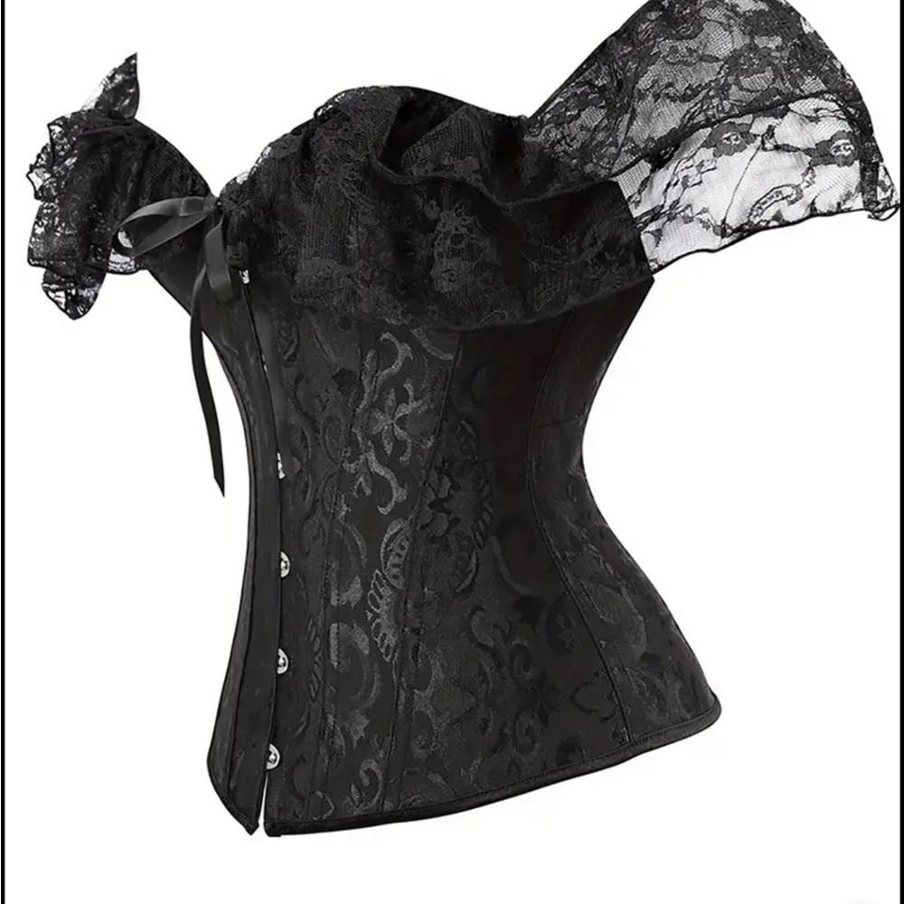 Black Lace Corset Top Size XXL - Picture 2 of 7